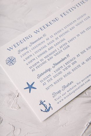 nautical letterpress wedding invitations