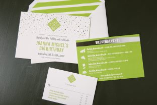 colorful 50th birthday invitations