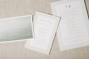 Silver letterpress invitations with a nautical flair