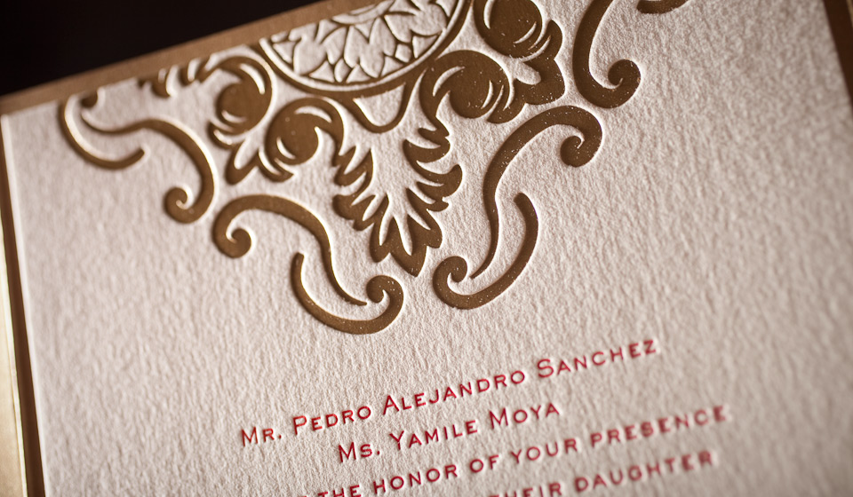 foil stamped wedding invitation, no. 12371 | Boxcar Press letterpress