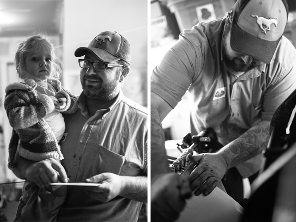 Travis Deglow and printshop helper set-up shop at Port Paper Co.