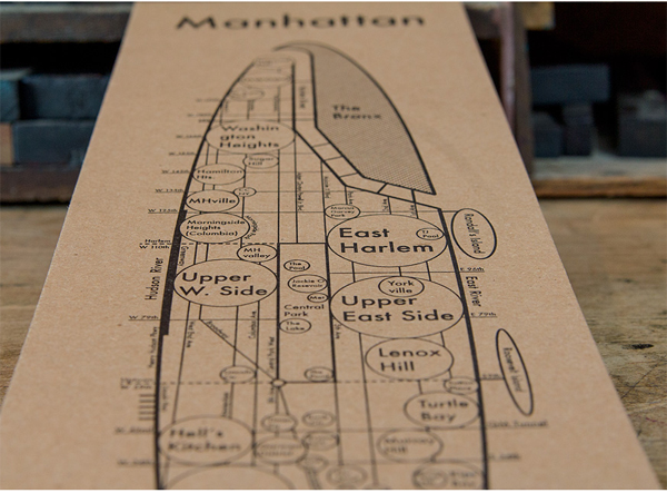 Archie Archambault of Archie's Press prints fine letterpress maps of Manhattan / New York City.