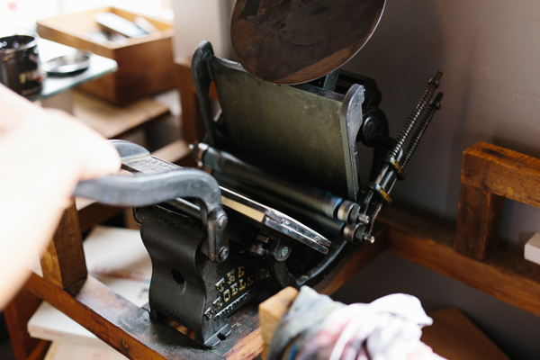 The Tympanum Press prints with a 5x8 Kelsey Excelsior 