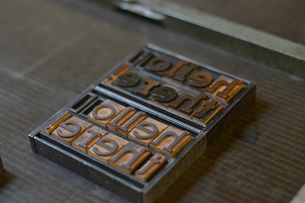 Hand-set wooden type at Archivio Typographico.