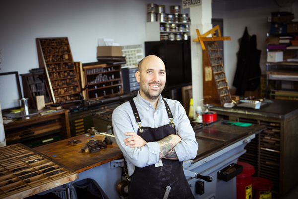 Nicholas Hurd of Wasp Print shop in Brooklyn