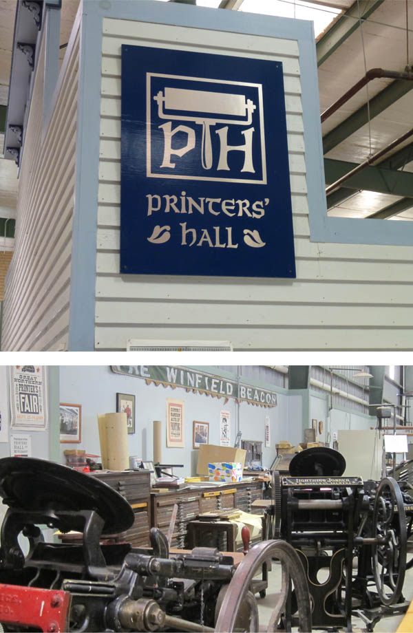 The Printer Hall at Type On The Cob alongside a plethora of letterpress presses wows the crowds.