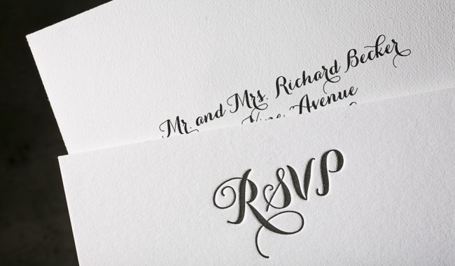 Letterpress wedding invitations by Boxcar Press