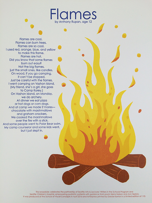 Darcie Kantor creates beautiful broadsides for the 2016 SVC Children's Broadsides project.